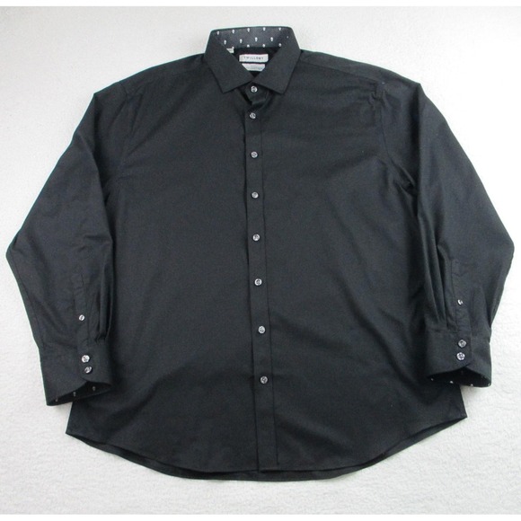 Twillory Shirt Mens 18 34/35 Black Tailored Fit Non-Iron SafeCotton Skull Trim - Picture 1 of 9